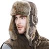 imageComhats Large XL Trapper Trooper Hunting Warm Ear Flap Russian Ushanka Winter Ski Cold Weather Bomber Hats for Men89098coffee