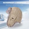 imageComhats Winter 100 Rabbit Fur Lined Russian Ushanka Earflap Trapper Hat Trooper69185beige