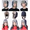 imageComhats Winter 100 Rabbit Fur Lined Russian Ushanka Earflap Trapper Hat Trooper69185navy