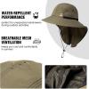 imageOversized XL XXL Mens Sun Hat Big Head Neck Flap Shade Waterproof UPF50 Wide Brim Hat Fishing Safari HikingArmy Green