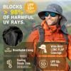 imageOversized XL XXL Mens Sun Hat Big Head Neck Flap Shade Waterproof UPF50 Wide Brim Hat Fishing Safari HikingArmy Green