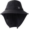 imageOversized XL XXL Mens Sun Hat Big Head Neck Flap Shade Waterproof UPF50 Wide Brim Hat Fishing Safari HikingBlack