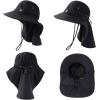 imageOversized XL XXL Mens Sun Hat Big Head Neck Flap Shade Waterproof UPF50 Wide Brim Hat Fishing Safari HikingBlack