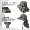 imageOversized XL XXL Mens Sun Hat Big Head Neck Flap Shade Waterproof UPF50 Wide Brim Hat Fishing Safari HikingDark Grey