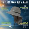 imageOversized XL XXL Mens Sun Hat Big Head Neck Flap Shade Waterproof UPF50 Wide Brim Hat Fishing Safari HikingKhaki