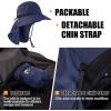 imageOversized XL XXL Mens Sun Hat Big Head Neck Flap Shade Waterproof UPF50 Wide Brim Hat Fishing Safari HikingNavy