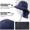 imageOversized XL XXL Mens Sun Hat Big Head Neck Flap Shade Waterproof UPF50 Wide Brim Hat Fishing Safari HikingNavy