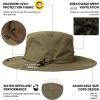 imageOversized XL XXL Mens Waterproof UPF50 Golf Bucket Sun Hats Big Head Boonie Safari Wide Brim FishingArmy Green