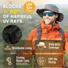 imageOversized XL XXL Mens Waterproof UPF50 Golf Bucket Sun Hats Big Head Boonie Safari Wide Brim FishingArmy Green