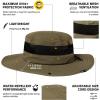 imageOversized XL XXL Mens Waterproof UPF50 Golf Bucket Sun Hats Big Head Boonie Safari Wide Brim FishingArmy Green3brim