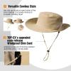 imageOversized XL XXL Mens Waterproof UPF50 Golf Bucket Sun Hats Big Head Boonie Safari Wide Brim FishingBeige