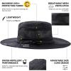 imageOversized XL XXL Mens Waterproof UPF50 Golf Bucket Sun Hats Big Head Boonie Safari Wide Brim FishingBlack3brim