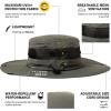 imageOversized XL XXL Mens Waterproof UPF50 Golf Bucket Sun Hats Big Head Boonie Safari Wide Brim FishingDark Grey3brim