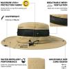 imageOversized XL XXL Mens Waterproof UPF50 Golf Bucket Sun Hats Big Head Boonie Safari Wide Brim FishingKhaki3brim
