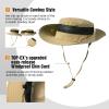 imageOversized XL XXL Mens Waterproof UPF50 Golf Bucket Sun Hats Big Head Boonie Safari Wide Brim FishingKhaki3brim