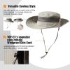imageOversized XL XXL Mens Waterproof UPF50 Golf Bucket Sun Hats Big Head Boonie Safari Wide Brim FishingLight Grey