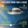imageOversized XL XXL Mens Waterproof UPF50 Golf Bucket Sun Hats Big Head Boonie Safari Wide Brim FishingNavy3brim