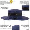 imageOversized XL XXL Mens Waterproof UPF50 Golf Bucket Sun Hats Big Head Boonie Safari Wide Brim FishingNavy3brim