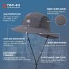 imageTOPEX Breathable Oversized XL XXL Waterproof UPF50 UV Protection Packable Fishing Sun Hats for Men Chin Strap96562dark Grey