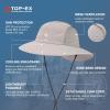 imageTOPEX Breathable Oversized XL XXL Waterproof UPF50 UV Protection Packable Fishing Sun Hats for Men Chin Strap96562light Grey