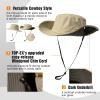 imageTOPEX LXLXXL UV50 Waterproof Wide Brim Bucket Sun Hat for Summer Fishing Hiking wDetachable Strap ampamp Vented MeshBeige