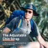 imageTOPEX LXLXXL UV50 Waterproof Wide Brim Bucket Sun Hat for Summer Fishing Hiking wDetachable Strap ampamp Vented MeshKhaki