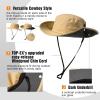 imageTOPEX LXLXXL UV50 Waterproof Wide Brim Bucket Sun Hat for Summer Fishing Hiking wDetachable Strap ampamp Vented MeshKhaki