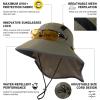 imageTOPEX MLXLXXL Unisex Mens Sun Hat with Neck Flap Sunglass Lock UPF 50 Wide Brim Fishing Hats Waterproof ampamp PackableArmy Green