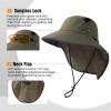 imageTOPEX MLXLXXL Unisex Mens Sun Hat with Neck Flap Sunglass Lock UPF 50 Wide Brim Fishing Hats Waterproof ampamp PackableArmy Green