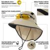 imageTOPEX MLXLXXL Unisex Mens Sun Hat with Neck Flap Sunglass Lock UPF 50 Wide Brim Fishing Hats Waterproof ampamp PackableBeige