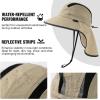 imageTOPEX MLXLXXL Unisex Mens Sun Hat with Neck Flap Sunglass Lock UPF 50 Wide Brim Fishing Hats Waterproof ampamp PackableBeige