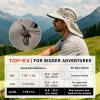 imageTOPEX MLXLXXL Unisex Mens Sun Hat with Neck Flap Sunglass Lock UPF 50 Wide Brim Fishing Hats Waterproof ampamp PackableDark Grey