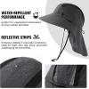 imageTOPEX MLXLXXL Unisex Mens Sun Hat with Neck Flap Sunglass Lock UPF 50 Wide Brim Fishing Hats Waterproof ampamp PackableDark Grey