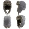 imageTOPEX Oversize XXL XXXL Mens 100 Rabbit Fur Waterproof Trapper Hunting Trooper Winter Ushanka Russian Skiing HatTe67217grey