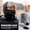 imageTOPEX Oversize XXL XXXL Mens 100 Rabbit Fur Waterproof Trapper Hunting Trooper Winter Ushanka Russian Skiing HatTe67217grey