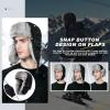 imageTOPEX Oversize XXL XXXL Mens 100 Rabbit Fur Waterproof Trapper Hunting Trooper Winter Ushanka Russian Skiing HatTe69185black