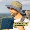 imageTOPEX Waterproof Rain XL XXL Large Size Oversized Mens Sun Hats Fishing Bucket Boonie Beach UV Protection Wide BrimTe94569army Green
