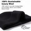 imageTOPEX XLXXL 100 Merino Wool Cuffed Beanie Hat for Men ampamp Women Warm Knitted Winter Hats 5566CMBlack