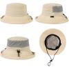 imageTOPEX XLXXL Womens Wide Brim Bucket Sun Hat with Ponytail Hole UPF 50 Summer Packable Sunhat for Travel Beach OutdoorNatural