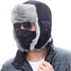 imageComhats Winter 100 Rabbit Fur Lined Russian Ushanka Earflap Trapper Hat Trooper69185navy
