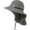 imageOversized XL XXL Mens Sun Hat Big Head Neck Flap Shade Waterproof UPF50 Wide Brim Hat Fishing Safari HikingDark Grey