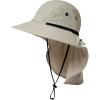 imageOversized XL XXL Mens Sun Hat Big Head Neck Flap Shade Waterproof UPF50 Wide Brim Hat Fishing Safari HikingLight Grey