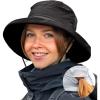 imageTOPEX XLXXL Womens Wide Brim Bucket Sun Hat with Ponytail Hole UPF 50 Summer Packable Sunhat for Travel Beach OutdoorBlack