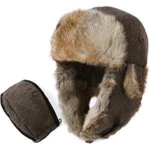 imageComhats Large XL Trapper Trooper Hunting Warm Ear Flap Russian Ushanka Winter Ski Cold Weather Bomber Hats for Men89098coffee