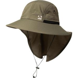imageOversized XL XXL Mens Sun Hat Big Head Neck Flap Shade Waterproof UPF50 Wide Brim Hat Fishing Safari HikingArmy Green