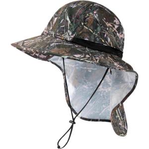 imageOversized XL XXL Mens Sun Hat Big Head Neck Flap Shade Waterproof UPF50 Wide Brim Hat Fishing Safari HikingCamo