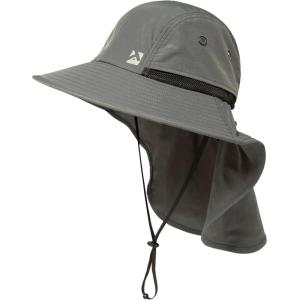 imageOversized XL XXL Mens Sun Hat Big Head Neck Flap Shade Waterproof UPF50 Wide Brim Hat Fishing Safari HikingDark Grey