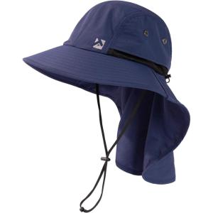 imageOversized XL XXL Mens Sun Hat Big Head Neck Flap Shade Waterproof UPF50 Wide Brim Hat Fishing Safari HikingNavy