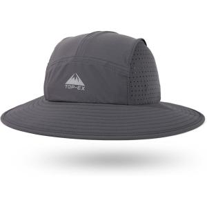 imageTOPEX Breathable Oversized XL XXL Waterproof UPF50 UV Protection Packable Fishing Sun Hats for Men Chin Strap96562dark Grey