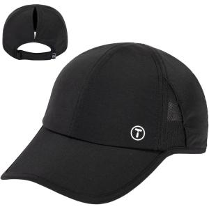 imageTOPEX Cooling UV 50 High Ponytail Baseball Cap for Women  Most Women Start with SM  Breathable for Running Golf SportsBlack